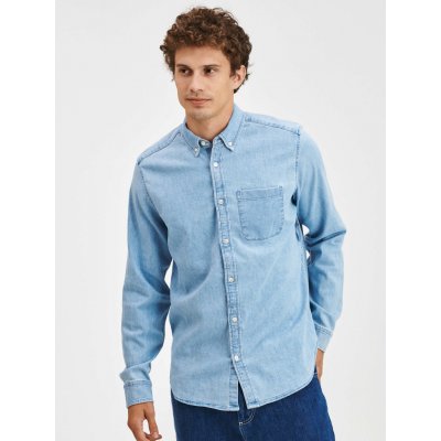 Gap džínová košile denim shirt modrá – Zboží Mobilmania