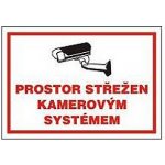 Prostor střežen kamerovým systémem 297x210 mm samolepka – Zboží Dáma