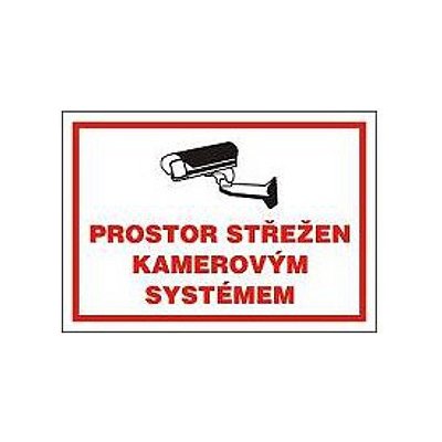 Prostor střežen kamerovým systémem 297x210 mm samolepka – Zboží Dáma