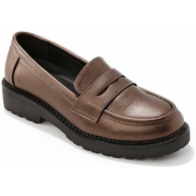 Metalické mokasíny bronzová – Sleviste.cz