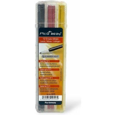 Pica tuhy náhradní hranaté pro tužku BIG Dry univerzální 12 ks černá+žlutá+červená 6070 – Zbozi.Blesk.cz