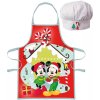 Zástěra Euroswan Vánoční zástěra s kuchařskou čepicí Mickey & Minnie Mouse 2 díly