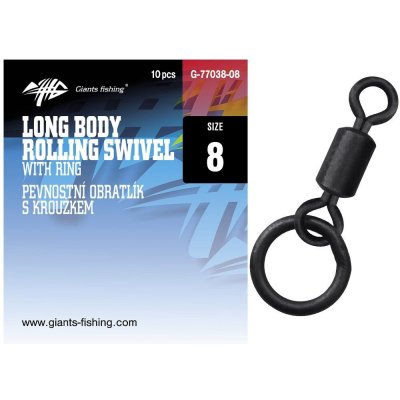 Giants Fishing Pevnostní obratlík s kroužkem Long Body Rolling Swivel with Ring vel.8 10ks – Zboží Mobilmania