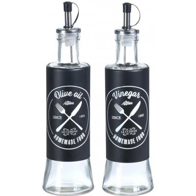 Excellent Houseware Sada skleněných láhví na olej a ocet černá 2 x 300 ml – Zbozi.Blesk.cz