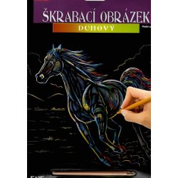 Artlover Škrabací obrázek duhový Běžící kůň