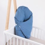 Tulimese Péřová zavinovačka mušelínová indigo s puntíkem – Hledejceny.cz