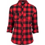 Urban Classics Ladies Turnup Checked Flanell shirt blk/red – Zboží Dáma