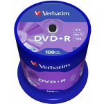 Verbatim DVD+R 4,7GB 16x, AZO, cakebox, 100ks (43551) – Zboží Živě