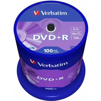 Verbatim DVD+R 4,7GB 16x, AZO, cakebox, 100ks (43551)