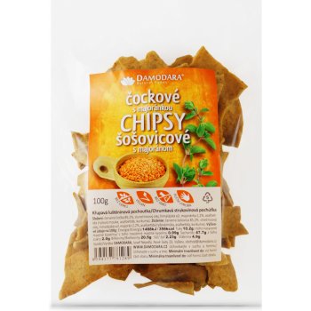Damodara chipsy z červené čočky a majoránky 100 g