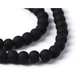 Matné korálky - černé - ∅ 6 mm - 10 ks – Zboží Dáma