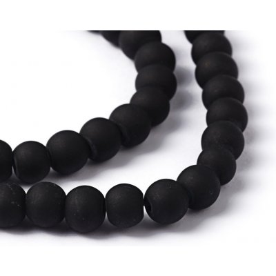 Matné korálky - černé - ∅ 6 mm - 10 ks – Zboží Dáma