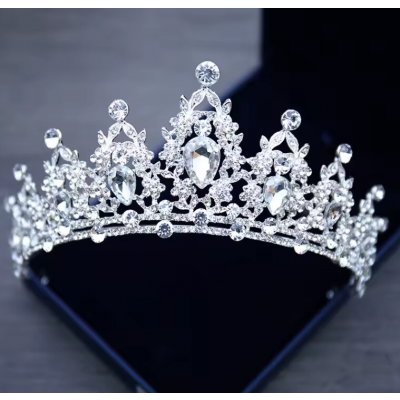 B-Top postříbřená krystalová korunka do vlasů – Zboží Dáma