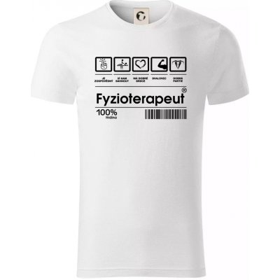 Čárový kód Fyzioterapeut triko z organické bavlny bílá – Zboží Mobilmania