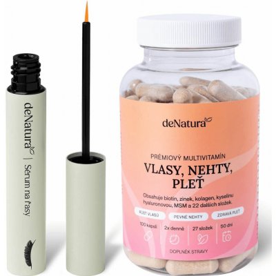 DeNatura sérum na řasy 3 ml + Vitamínový komplex vlasy 100 kapslí – Sleviste.cz