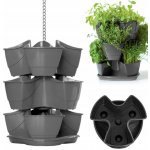 Prosperplast COUBI kaskádový květináč 29,5x29,5x88 cm grafit – Sleviste.cz