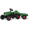 Šlapadlo Rolly Toys Olymptoy Šlapací traktor Rolly Kid s vlečkou zeleno červený