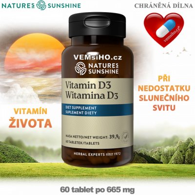 Nature’s Sunshine Vitamín D3 60 tablet po 665 mg – Hledejceny.cz