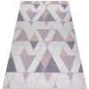 Koberec Dywany Luszczow Sisal Sion Geometrický Trojúhelníky 3006 ecru / růžový