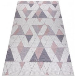 Dywany Luszczow Sisal Sion Geometrický Trojúhelníky 3006 ecru / růžový