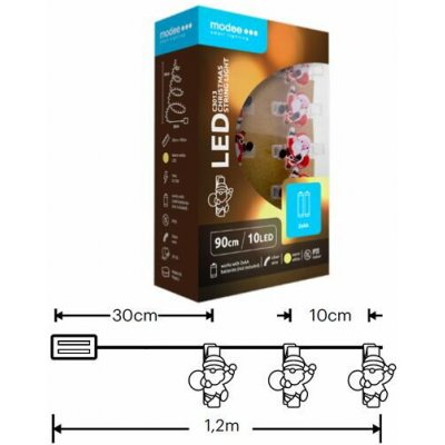 Modee ML-C3013 10LED 90cm santa skřipec vánoční řetěz nano, 2xAA teplá IP20 352742,00 – Hledejceny.cz