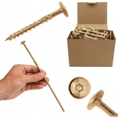 Tesařské vruty do dřeva 8x360 mm TORX talířové 50 ks Azmet WCT-08360 – Hledejceny.cz
