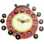 Leaf Toys magnetické hodiny s beruškou Ladybug Teaching Clock Tender závěsné s 12 tečkovanými čísly – Zboží Mobilmania