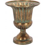 Váza francouzská AGED METAL, kov, zlatá/tyrkys patina, pr.21x24cm|Esschert Design – Hledejceny.cz