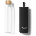 Vilgain Skleněná láhev –⁠ minimalistická láhev na pití, s bambusovým víčkem a termoobalem, bez plastu – Hledejceny.cz