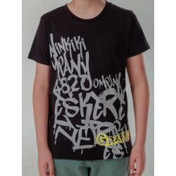 Winkiki kids Wear chlapecké tričko Graffiti černá šedá