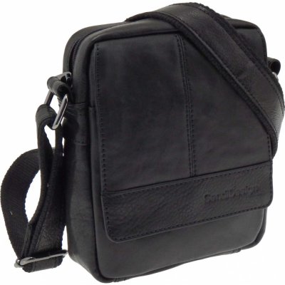 Sendi Design pánská malá kožená taška přes rameno černá černá Přírodní kůže – Zboží Mobilmania