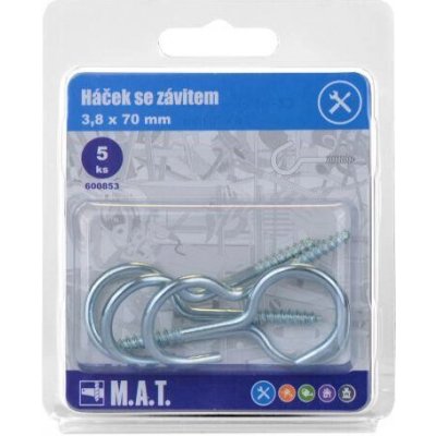 háček se závitem 70x3,8mm Zn (5ks) – Hledejceny.cz