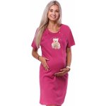 Kojící noční košilka dvojpropínací na knoflíky plyšová máma medvědice 1C3762 vínová – Hledejceny.cz