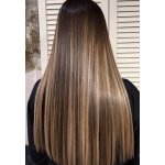 Vlasy clip in 4 pásy - hnědé a blond melírované rovné vlasové příčesky 55 cm – Zboží Mobilmania