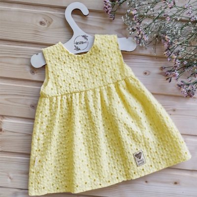 Baby Nellys Baby Nellys Lehké Handmade šatičky Madeira žluté – Zboží Dáma