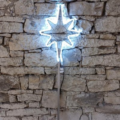 DECOLED Easy Fix 2D LED světelná hvězda na vrchol stromu, 35 × 50 cm, ledově bílá, hliník – Hledejceny.cz