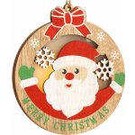 SPRINGOS Dřevěný Santa Claus svítící 9,5x11 cm vánoční ozdoba CA1281-XG – Hledejceny.cz
