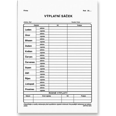 Optys 1570 Výplatní sáček C5 – Zboží Dáma