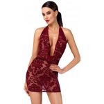 Noir Handmade F385 Kink Royal Cascade Mini Dress Burgundy – Zboží Dáma