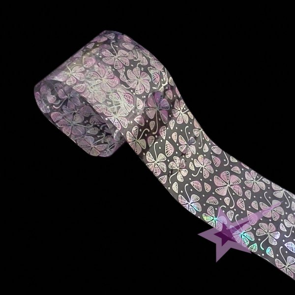 Zdobení nehtů Transfer fólie na nehty holografická Flower 1 30 cm