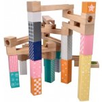 Adam Toys Dřevěná kuličková dráha labyrint 53 ks – Zboží Živě