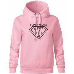 Super Máma logo Oversized mikina dámská Moon kratší + širší Růžová