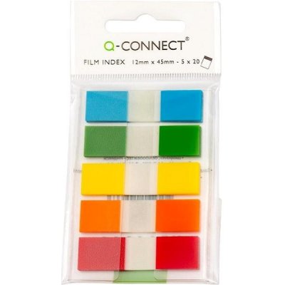 Záložky Q-Connect - plastové, 12,5 x 43 mm, 5 barev – Zbozi.Blesk.cz