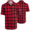 Pánská Košile Procera košile s krátkým rukávem červeno černá