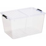 Siguro Fold Box se skládacím víkem 50 l, 56,7 x 39,6 x 30,6 cm, transparentní – Sleviste.cz