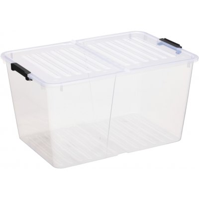 Siguro Fold Box se skládacím víkem 50 l, 56,7 x 39,6 x 30,6 cm, transparentní – Sleviste.cz