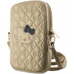 Hello Kitty PU Leather Quilted Pattern Kitty Head Logo Phone Bag Gold – Zboží Mobilmania