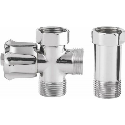 Aqualine Pračkový ventil před nástěnnou baterii se zpět. ventilem 3/4"x3/4", chrom | 5315 – Hledejceny.cz