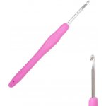 Háček s pogumovanou ručkou 3,5mmm růžový – Sleviste.cz