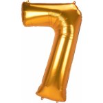 Amscan fóliový balónek 7 junior 83 x 134 cm zlatý